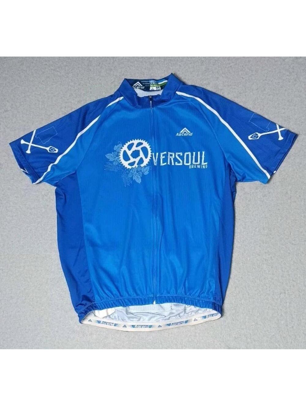 Ascend Sportswear Zip Up Cycling Shirt Mens Size Large Blue Elevate Relaxed...